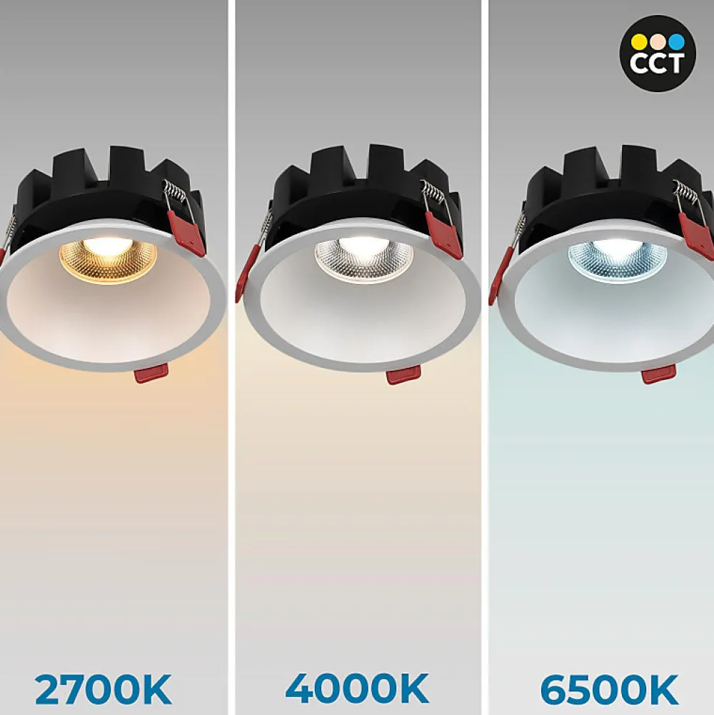 Alpinaluz Spot Encastrable<Spot encastré LED 20W, température de couleur réglable, rond, interrupteur à bouton-poussoir Osram et driver KGP, blanco