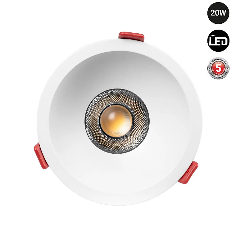 Alpinaluz Spot Encastrable<Spot encastré LED 20W, température de couleur réglable, rond, interrupteur à bouton-poussoir Osram et driver KGP, blanco