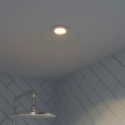 GoodHome Spot encastrable Etana LED intégrée blanc chaud IP65 410lm 4.7W Ø8.5cmxH.3.1cm métal blanc