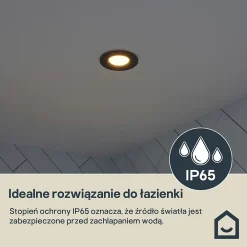 GoodHome Spot Encastrable|Spot Encastrable De Salle De Bains<Spot encastrable Etana LED intégrée blanc chaud IP65 410lm 4.7W Ø8.5cmxH.3.1cm métal noir