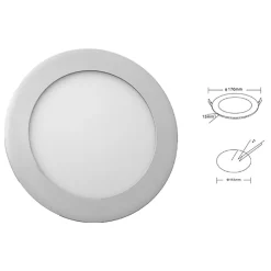 Best LED7 Spot Encastrable Led Downlight Panel Extra-plat 12w Blanc Froid 6000k, Diamètre : 168mm