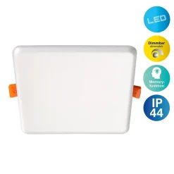 Outlet Näve Spot encastrable LED SUMA 15,5 cm metal plastique blanc style moderne dimmable dimensions 15,5 x 15,5 cm hauteur 3,2 cm