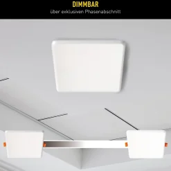 Outlet Näve Spot encastrable LED SUMA 15,5 cm metal plastique blanc style moderne dimmable dimensions 15,5 x 15,5 cm hauteur 3,2 cm