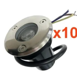 Silamp Spot À Encastrer Et À Piquer Extérieur<Spot Extérieur Encastrable LED IP65 220V Sol 3W 45 degrés (Pack de 10) - Blanc Chaud 2300K - 3500K -