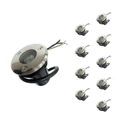 Silamp Spot À Encastrer Et À Piquer Extérieur<Spot Extérieur Encastrable LED IP65 220V Sol 3W 45 degrés (Pack de 10) - Blanc Chaud 2300K - 3500K -