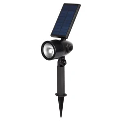 Spot extérieur LED à énergie solaire IP44 1 W 120lm blanc froid H.44,8 x l.24,5cm noir