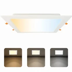 Best Horoz Electric Spot LED Encastré 30W 3000 lm IP20 3CCT 3000K/4000K/6500K carré blanc downlight LED encastrable ALEXIS-SQ HOROZ