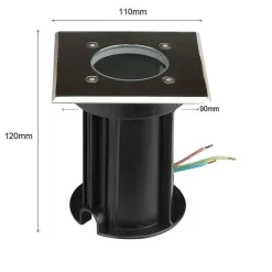Silamp Spot LED Extérieur Encastrable Carré IP65 pour Ampoule GU10 -