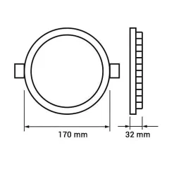 Silumen Spot Encastrable<Spot LED Rond Extra Plat 12W 170mm Dimmable Température Variable - - Blanc