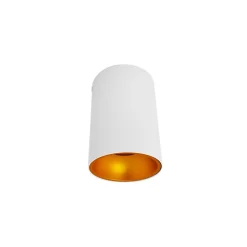Outlet Miidex Lighting Support de Spot LED GU10 Cylindre Blanc/Doré IP20 96mm