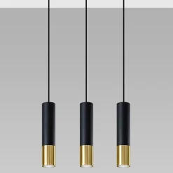 Silamp Suspension Pour Salle À Manger|Suspension Pour Chambre<Suspension 3 Lampes Noir Or pour Ampoules GU10 -