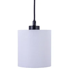 Best Näve Suspension 4 pièces MALTA metal bois abat-jour textile gris blanc douille E27 pour salon bureau ou table de nuit