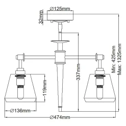Discount Elstead Lighting Suspension Agatha 3 lumières - Chrome poli