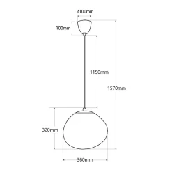 Alpinaluz Suspension Pour Salle À Manger|Suspension Pour Chambre<Suspension Design Moderne en Rose avec Abat-jour en Verre Métallisé Irrégulier Douille E27 Melti D360mm