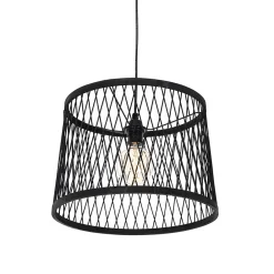 Best Qazqa Suspension d'extérieur rustique en rotin noir 3 lumières - Calamus
