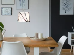 Outlet Näve Suspension en verre 'Mixture' en métal et verre blanc, E27, D: 29 cm