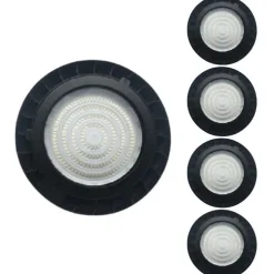 Silumen Suspension Extérieure<Suspension Industrielle LED HighBay UFO 200W IP65 90 (Pack de 5) - Blanc Neutre 4200k - 5500k -