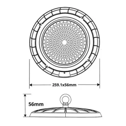 Silumen Suspension Extérieure<Suspension Industrielle LED HighBay UFO 150W IP65 90 - - Blanc - LED - Extérieur