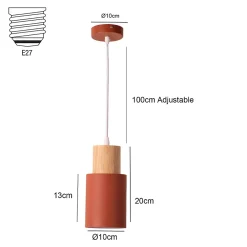 Alpinaluz Suspension Pour Salle À Manger|Suspension Pour Chambre<Suspension KIRA en Métal Marron et Bois Style Scandinave et Moderne E27