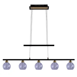 Discount Näve Suspension LED BRASS metal noir verre noir LED fixes pour salon salle à manger ou bureau 90 cm