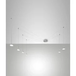 Best Fabas Luce Suspension LED Isabella 48W 3000K Dimmable d 350 cm Aluminium satiné - Variateur intelligent intégré