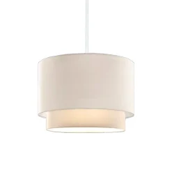 Best Importdistrib Suspension luminaire plafonnier abat jour blanc crème 30x20 cm