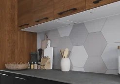 Clearance GoodHome Tablette avec LED integrées de dessous de meuble haut Caraway blanc l. 80 cm x L. 31,9 cm x H. 18,2 mm