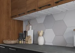 GoodHome Tablette Led Intégrée Sous-Meuble<Tablette avec LED integrées de dessous de meuble haut Caraway blanc l. 26,4 cm x L. 31,9 cm x H. 18,2 mm