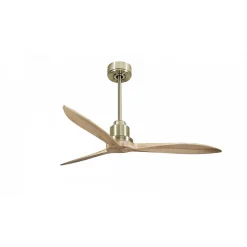 Best Klassfan Tenerife - Super destratificateur et ventilateur DC 132 cm Laiton pales bois clair sans Lumière 25 à 35 m²