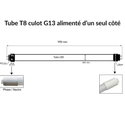 Silamp Tube Led Et Starter<Tube Néon LED T8 90cm 12W 150lm/W Haut Rendement - Blanc Neutre 4000K - 5500K -