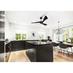Best Klassfan Twist , Ventilateur déstratificateur d'air, pales bois laquées noires 132 Cm, moteur noir sans lumière