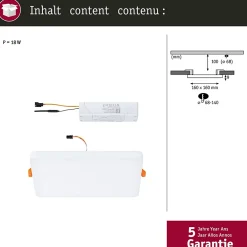 Discount Paulmann VariFit Panneau encastré LED Smart Home Zigbee 3.0 Veluna Edge IP44 carré 160x160mm 15,5W 1000lm Tunable White Blanc gradable
