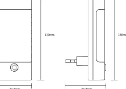 Online GoodHome Veilleuse à détection Marcy LED intégrée blanc neutre IP20 0.42W l.5,44xH.13xP.6,31cm