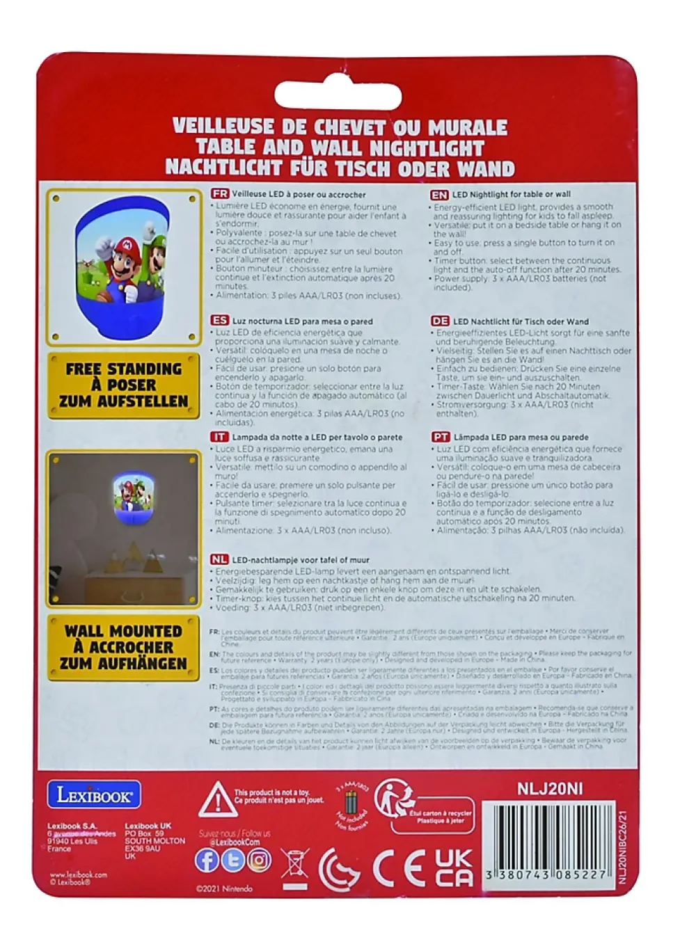 Best Lexibook Veilleuse de chevet ou murale Super Mario