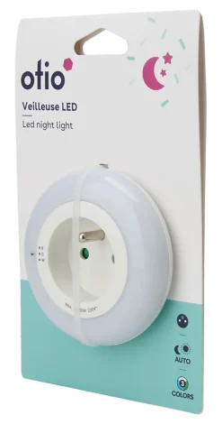Otio Veilleuse Sur Prise<Veilleuse gigogne LED intégrée blanc neutre IP20 0,5W ⌀6.5xP.3,5cm