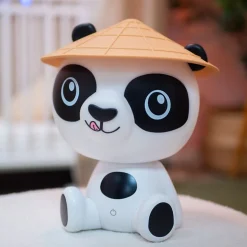 Xanlite Veilleuse Panda LED, intensité variable, 2 accesoires inclus (couronne / chapeau), USB rechargeable, RVB / Blanc chaud