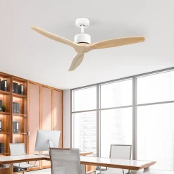 Best Dayron Ventilateur de Plafond 3 Pales Blanc 55W 6 Vitesses Nebraska