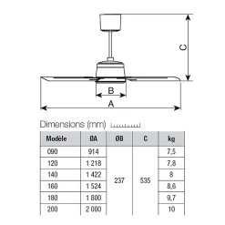 Vortice Ventilateur De Plafond<Ventilateur plafonnier d'intérieur à pâles modulaires blanc 90 cm - - VPNECO090