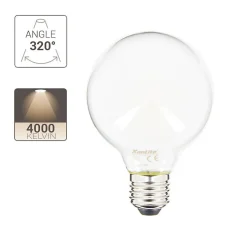 Best Xanlite - Ampoule LED G80 Opaque, culot E27, conso. 6,5W, 806 Lumens, Blanc neutre - RFE806B80OCW
