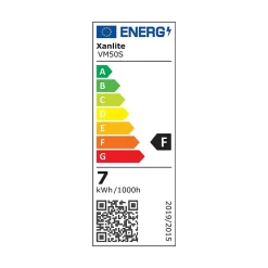 Xanlite Ampoule Pour Spot|Ampoule Gu5.3<- Ampoule LED spot, culot GU5.3, 7W cons. (50W éq.), angle focalisé, lumière blanche chaude - VM50S