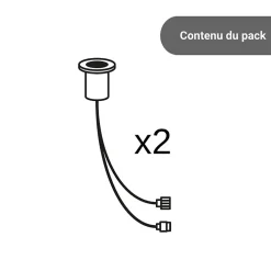 Xanlite Éclairage Solaire|Spot À Encastrer Et À Piquer Extérieur<- Rallonge de 2 Spots 12V RVB + Blanc IP67 Inox 304 - SPTE2RRGBW