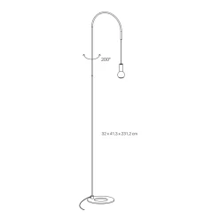 Zafferano Lampadaire Intérieur<- Lampadaire Filo, orientable à 200, métal peint, ampoule E27 max 60W incluse, H 231cm - Blanc