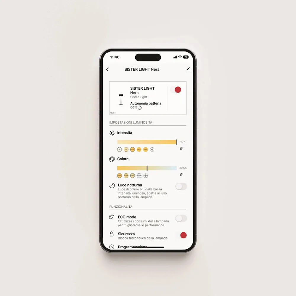 Zafferano Luminaire Et Éclairage Connectés|Luminaire Et Éclairage Connectés<SISTER LIGHT Wi-fi wall Applique intelligente Cuivre rechargeable et dimmable