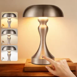 zmh Lampe De Bureau|Lampe Intérieure<Lampe De Chevet Sans Fil à LED, Tactile, Intensité Variable, Style Rétro Vintage