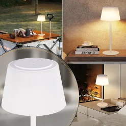 zmh Lampe De Bureau|Lampe Intérieure<Lampe De Table LED Tactile à Intensité Variable Table Moderne Avec Batterie