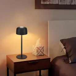 zmh Lampe De Bureau<Lot De 2 Lampes De Table LED Sans Fil Lampe Intensité Variable Avec 3 Températures Noire