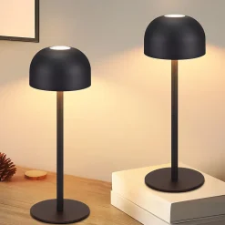 zmh Lampe De Bureau<Lot De 2 Lampes De Table LED Sans Fil Lampe Intensité Variable Avec 3 Températures Noire