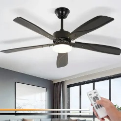 zmh Ventilateur De Plafond<Ventilateur De Plafond Noir Avec Éclairage LED Silencieux Et Réglable 23 W