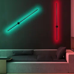 Best zmh Applique LED 100 Cm Rgb Noir Musique Design Moderne Variable