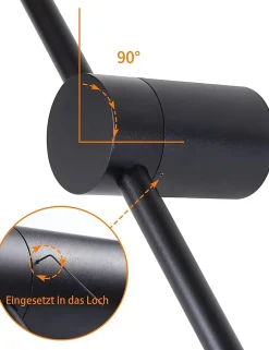 zmh Applique Murale Intérieure<Applique Murale LED Moderne 60CM Noir avec Fonction Pivotante pour Éclairage Intérieur